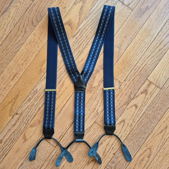Albert Thurston Blue Diamond Argyle Elastic Suspenders - Picture 7 of 15